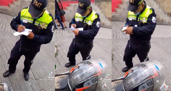 “Señor cuál es su precio” Momento en que PMT multa a un motorista (Video)