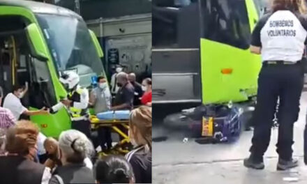 PMT Se pasa el semáforo en rojo y es impactado por un transmetro (Video)