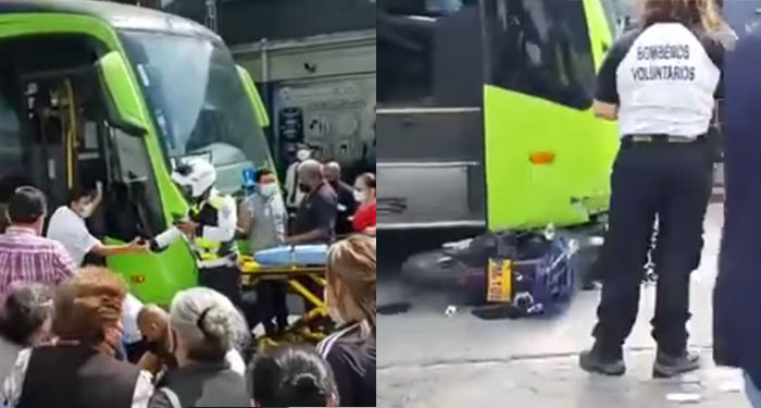 PMT Se pasa el semáforo en rojo y es impactado por un transmetro (Video)