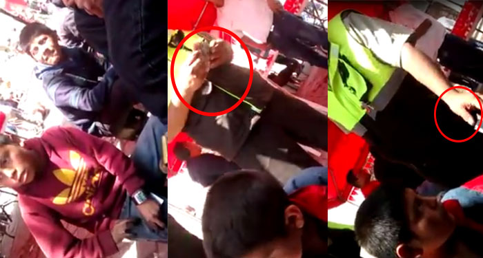 Momento en que MPT le quita el dinero a los lustradores en el mercado de Tecpán (Video)