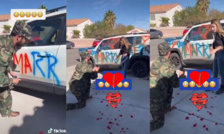 Momento en que Soldado le pide matrimonio a su novia y ella lo Rechaza (Video)