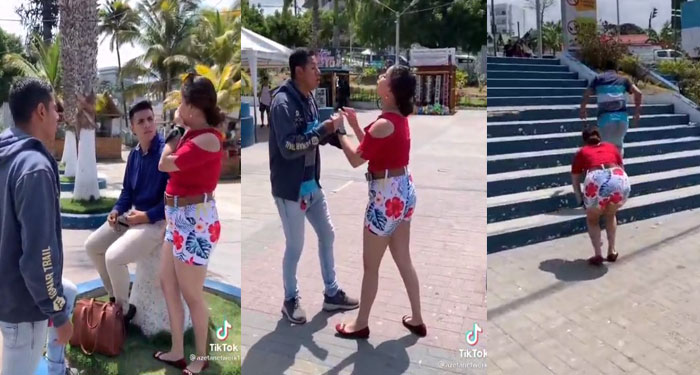 Hombre descubre a su novia con otro hombre y todo se sale de control (Video)