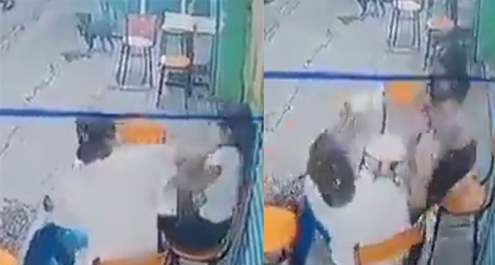 Hombre intentó golpear a su novia en la cara y resultó vapuleado (Video)