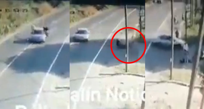 Momento en que motorista colisionó contra un vehículo en la autopista Escuintla (Video)