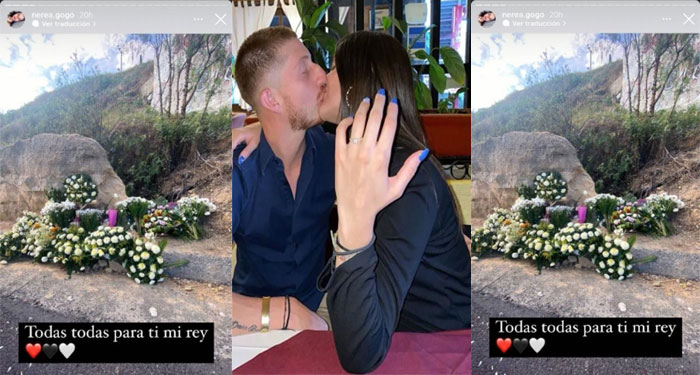 Nerea Godínez Novia de Octavio Ocaña le hace un altar de flores en el lugar donde murió