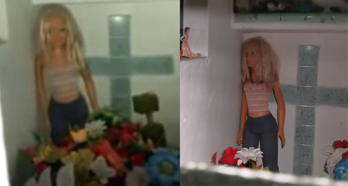 Muñeca se mueve y abre una puerta de metal en un panteón (Video)