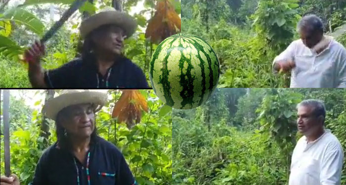 Dos hombre se dan a machetazos por una sandía (Video)