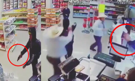 Momento en que le arrebatan el arma a un ladrón en un centro comercial (Video)
