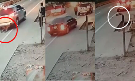Momento en que conductor arrastra un cadáver con su vehículo (Video)