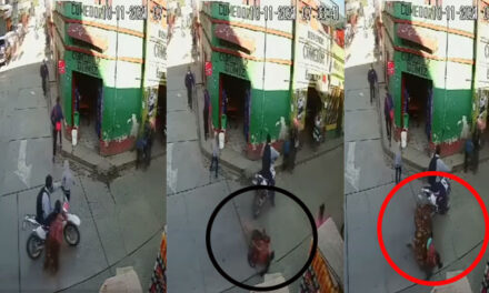 Momento exacto en que mujer es arrollada por un motorista (Video)