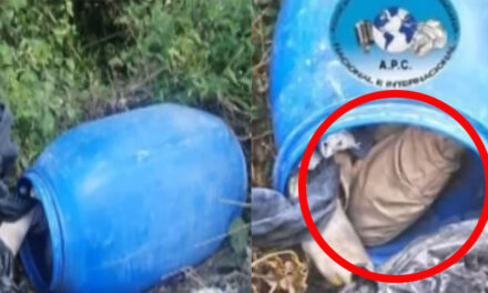 Encuentran el cadáver de un pandillero del barrio 18 dentro de un tonel (Video)