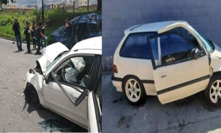 Así quedó el vehículo de los jóvenes que grabaron su propio accidente (Video)