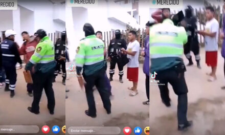 Fuerte pelea entre un policía y un civil (Video)