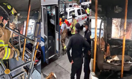 Desconocidos lanzan bomba a un bus del Transurbano en la zona 18 (Video)
