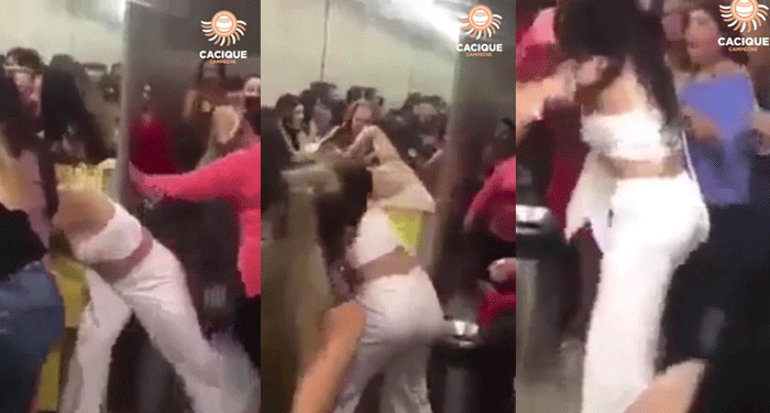 Jefe le regala lencería a su secretaria y su esposa se va a los golpes (Vídeo)