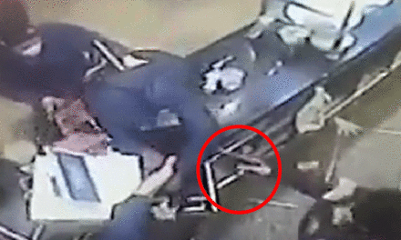 Momento en que adolescente le dispara a un ladrón cuando intentaba robar la caja fuerte (Video)