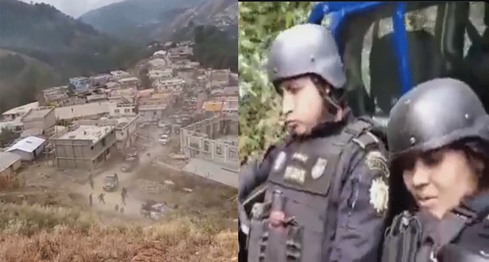 Se viralizan videos del momento en que agentes de la PNC huían de los balazos en Nahualá