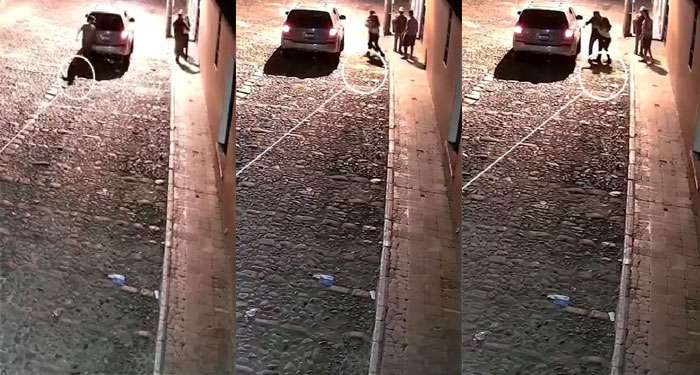 Momento en que 3 hombre secuestran a una mujer en Antigua Guatemala (Video)