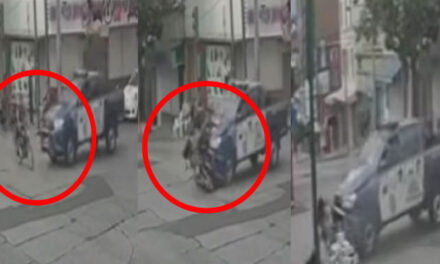 Momento en que patrulla colisionó con un motorista en la zona 1 capitalina (Video)