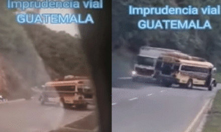 Momento en qué piloto de autobús conduce contra la vía en Ruta Interamericana (Video)