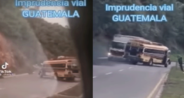 Momento en qué piloto de autobús conduce contra la vía en Ruta Interamericana (Video)