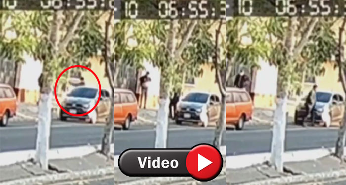 Momento en que asaltante le robó sus pertenencias a un peatón en la zona 11 (Video)