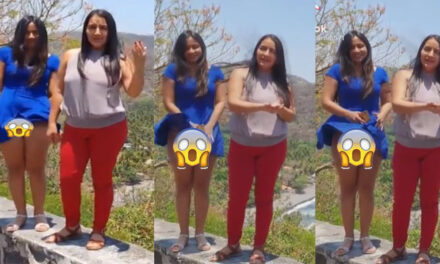 Mujer enseña de más al momento de grabar un Tiktok (Video)