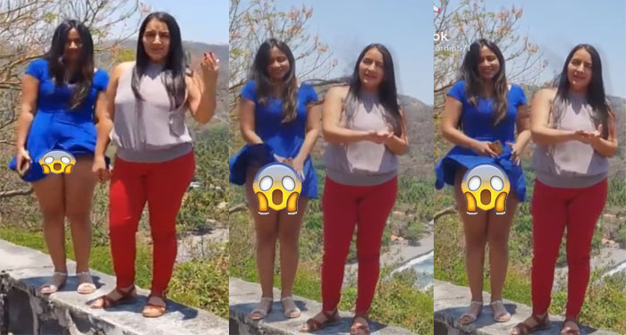 Mujer enseña de más al momento de grabar un Tiktok (Video)