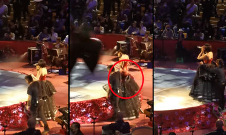 Se le cae la falda a la cantante Angela Aguilar en pleno concierto y deja ver de más (Video)