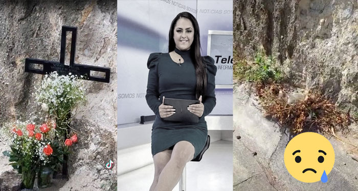 Delincuentes se roban la cruz y las flores donde Vivian Vásquez tuvo el mortal accidente (Video)