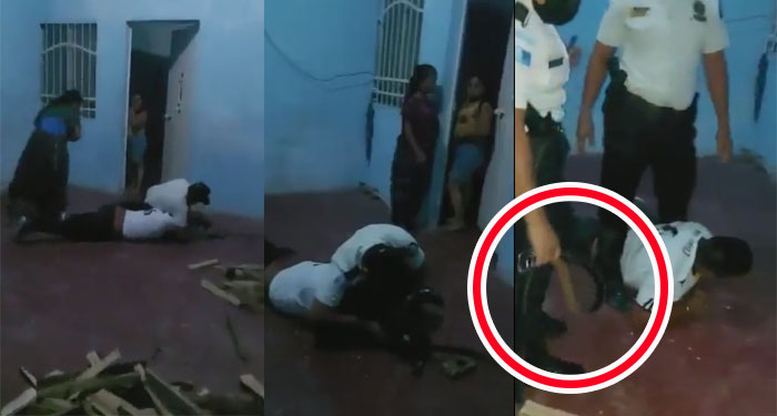 “Mujer gritaba auxilio” Momento en que hombre en estado de ebriedad golpea a su esposa e hijas (Video)
