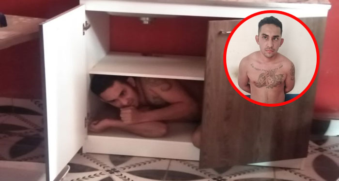 Pandillero utilizaba los muebles de la cocina para esconderse y no ser capturado