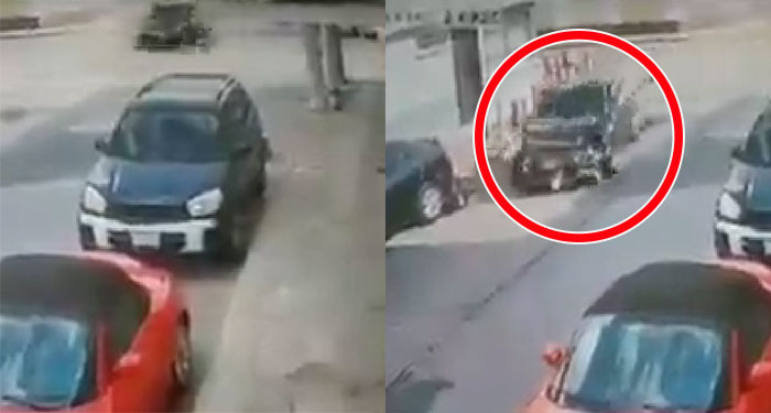 VIDEO: Motorista sale volando tras impactar con un vehículo al no respetar el alto