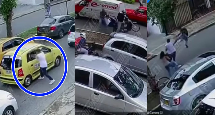 Momento en que ladrón roba las pertenencias de una mujer y es vapuleado (Video)