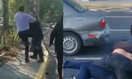 Momento de fuerte pelea entre dos conductores en Bulevar Liberación (Video)