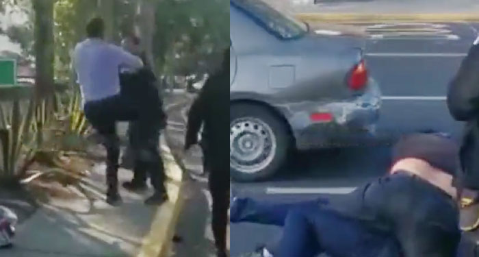 Momento de fuerte pelea entre dos conductores en Bulevar Liberación (Video)