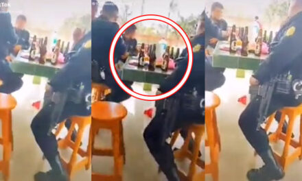 Agentes de la PNC son captados tomando cerveza en pleno día laboral (Video)