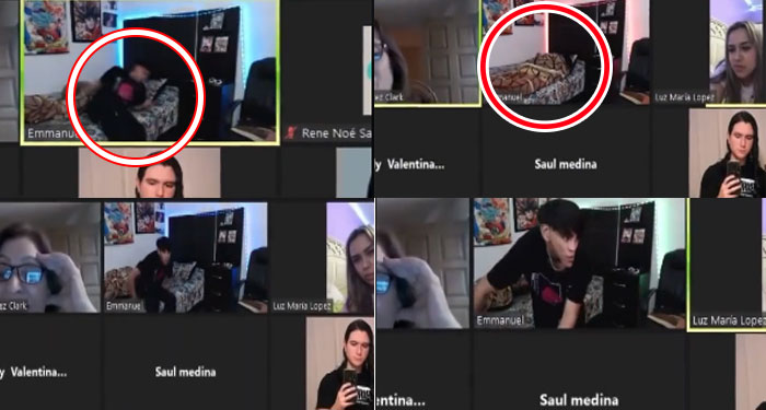 Alumno deja prendida su cámara y se duerme en plena clase virtual (Video)
