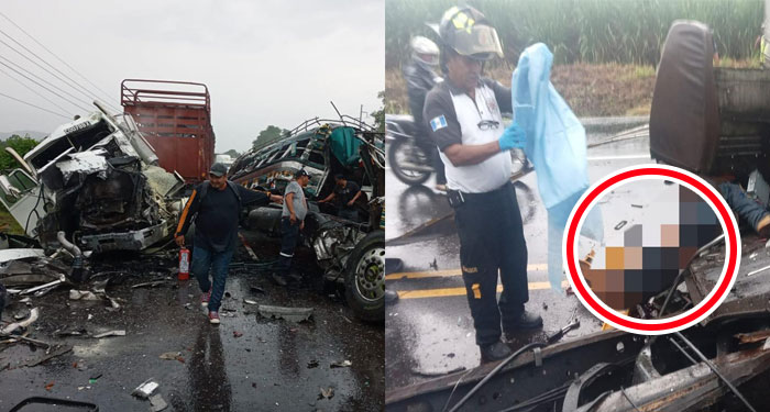 Mortal accidente entre bus extraurbano y un cabezal en Escuintla (Video)
