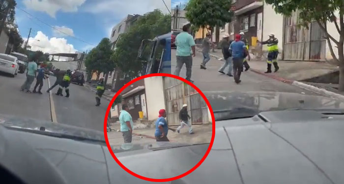 Con machete en mano un grupo de hombre en estado de ebriedad agreden a PMT (Video)