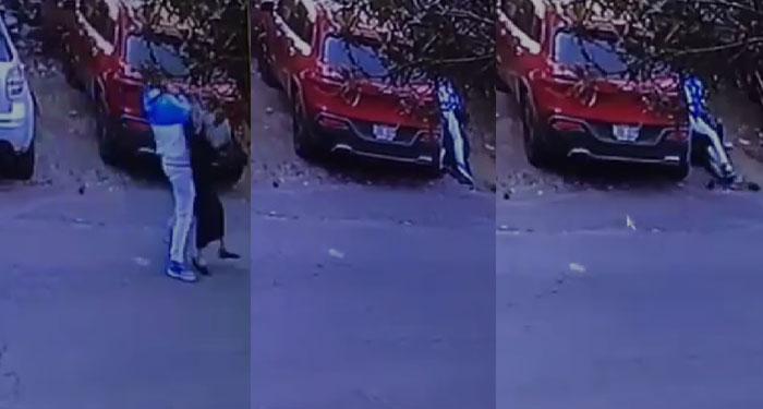 Momento en que hombre estrangula y mata a mujer de la tercera edad (Video)