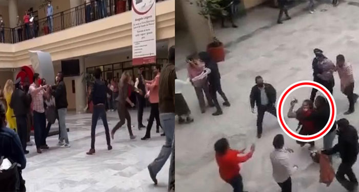 Juicio por la custodia de un menor termina en una fuerte pelea (Video)