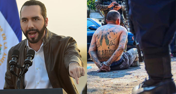 Nayib Bukele muestra cómo la Policía somete a un pandillero del barrio 18 (Video)