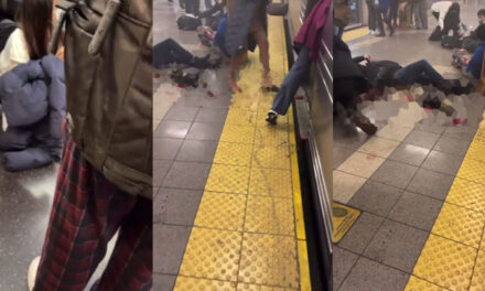 Momento exacto de fuerte tiroteo en el metro de Nueva York (Video)