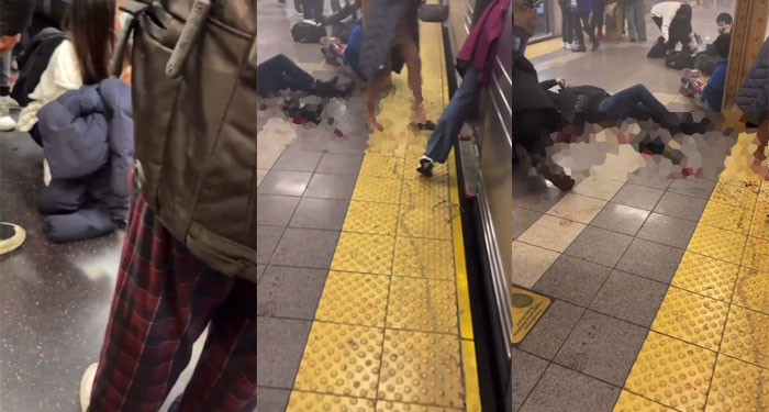 Momento exacto de fuerte tiroteo en el metro de Nueva York (Video)