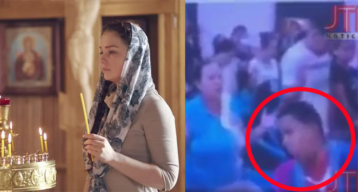 Momento en que hombre asesinó a balazos a su expareja dentro de una Iglesia Evangélica (Video)