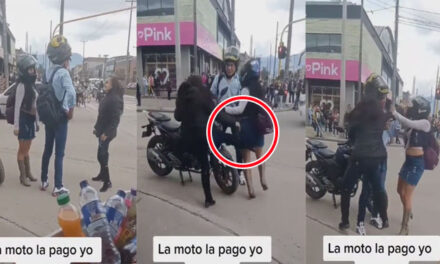 Mujer descubre a su marido paseando a la amante en la moto que ella le compró (Video)