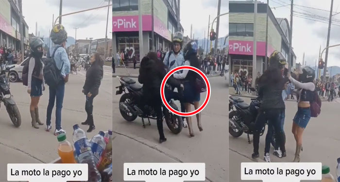 Mujer descubre a su marido paseando a la amante en la moto que ella le compró (Video)