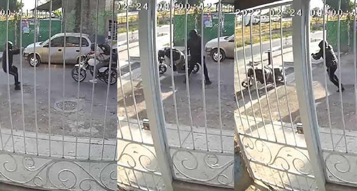 Momento exacto cuando sicario mata a balazos a motociclista (Video)