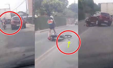 Mujer motorista dispara en contra de conductor de vehículo y él le pasa las llantas encima (Video)